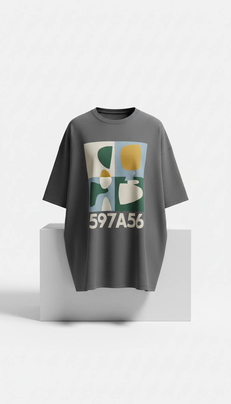 Oversized Graphic Tee with Faded Print