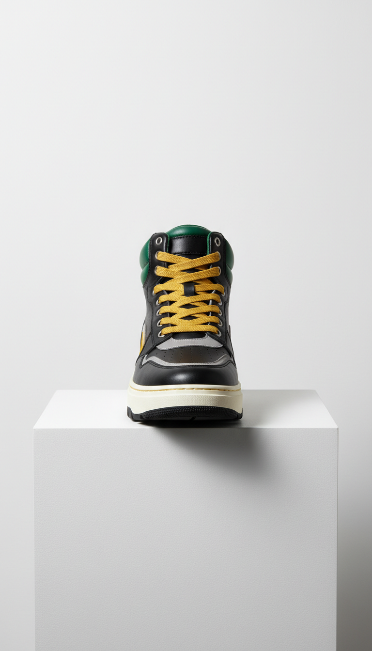 Designer High-Top Leather Sneakers