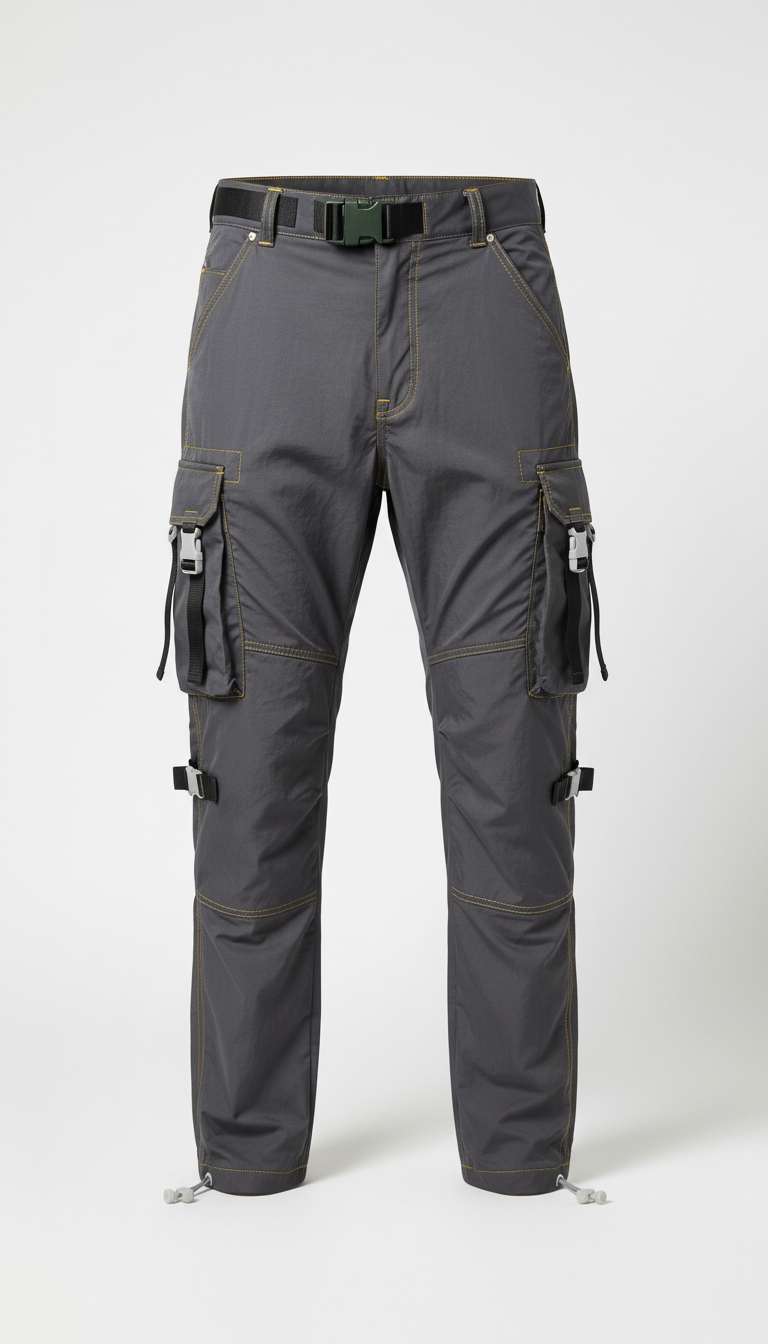Nylon Cargo Pants with Tech Pockets